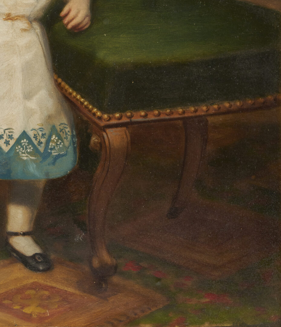 Lot 333: Eastman Johnson Oil Portrait of a Child, plus same Dress worn in Portrait