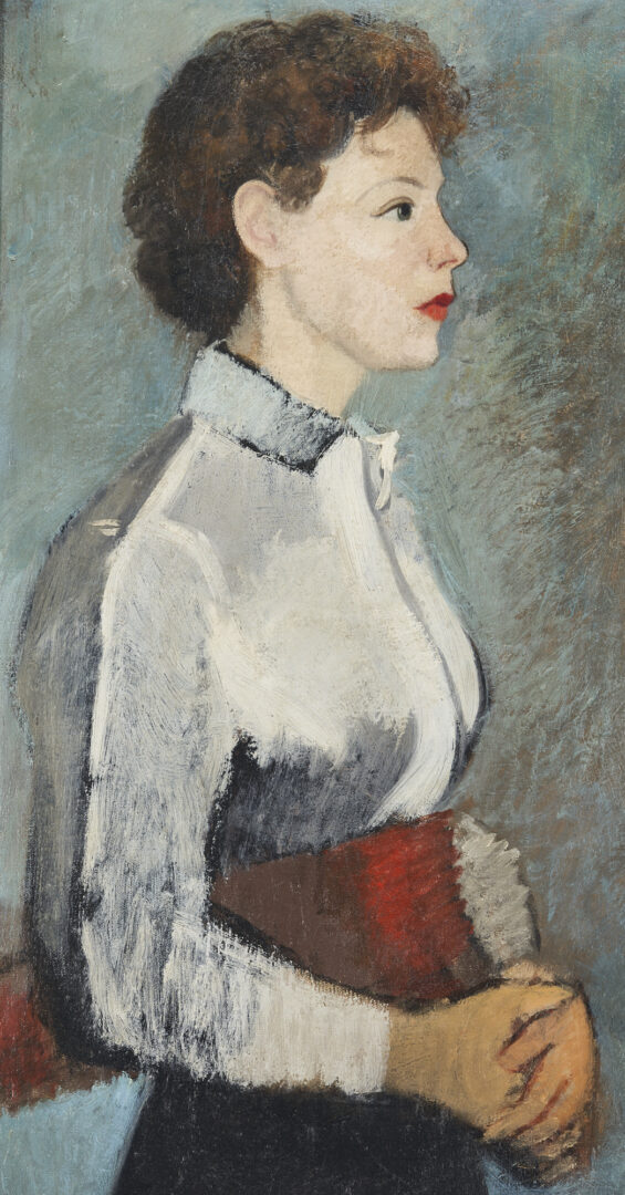 Lot 336: Isaac Soyer Oil on Canvas Painting of a Woman