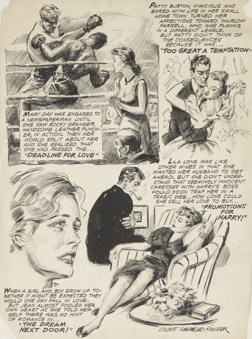 Lot 338: Everett Kinstler Original Comic Art, Realistic Romance #3
