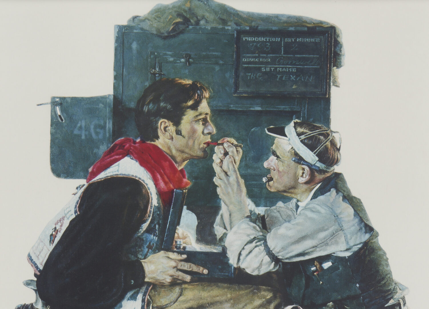Lot 342: 2 Norman Rockwell Prints: The Texan, Signed Lithograph, & Freedom of Worship Poster