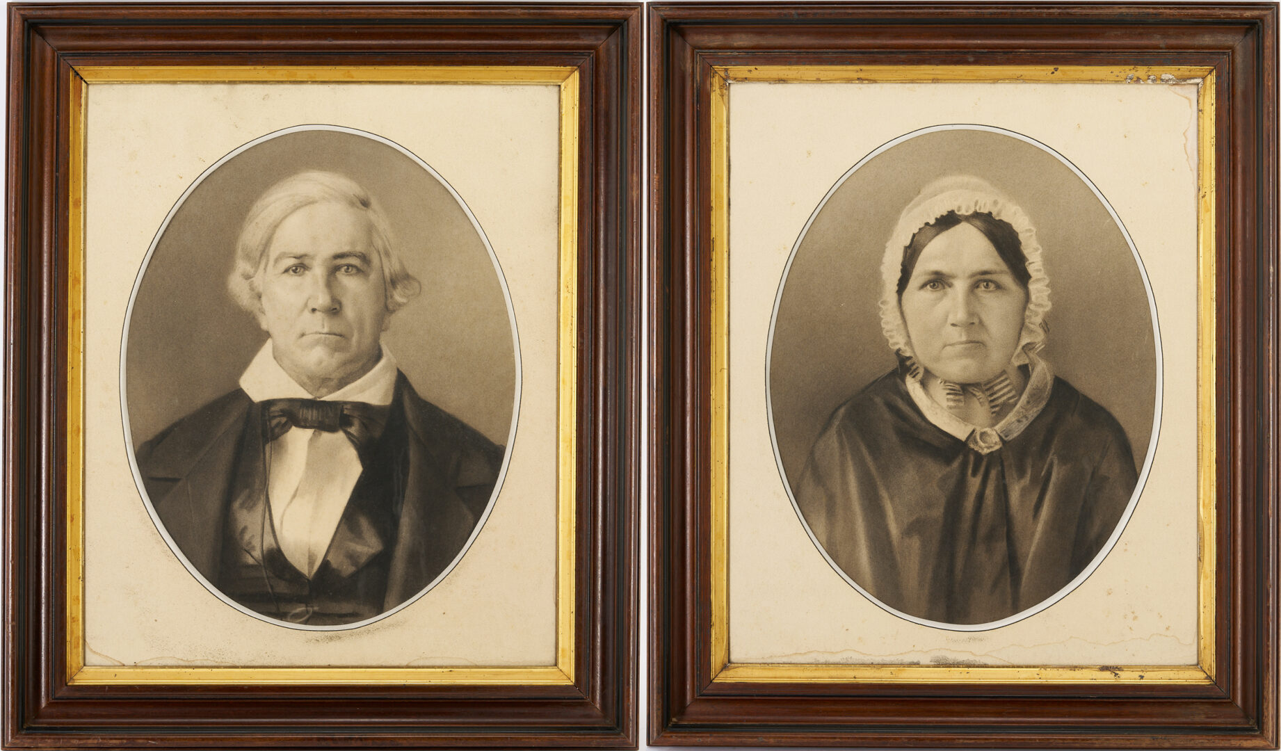 Lot 354: Large E TN Charcoal Portraits of McMinn Co. Couple, McBee Family, Attrib. E. Hacker