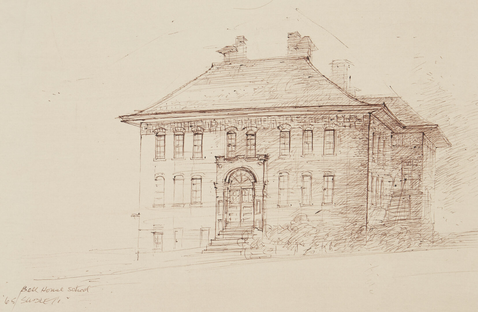 Lot 360: 7 Carl Sublett Sketches of Historic Knoxville Buildings