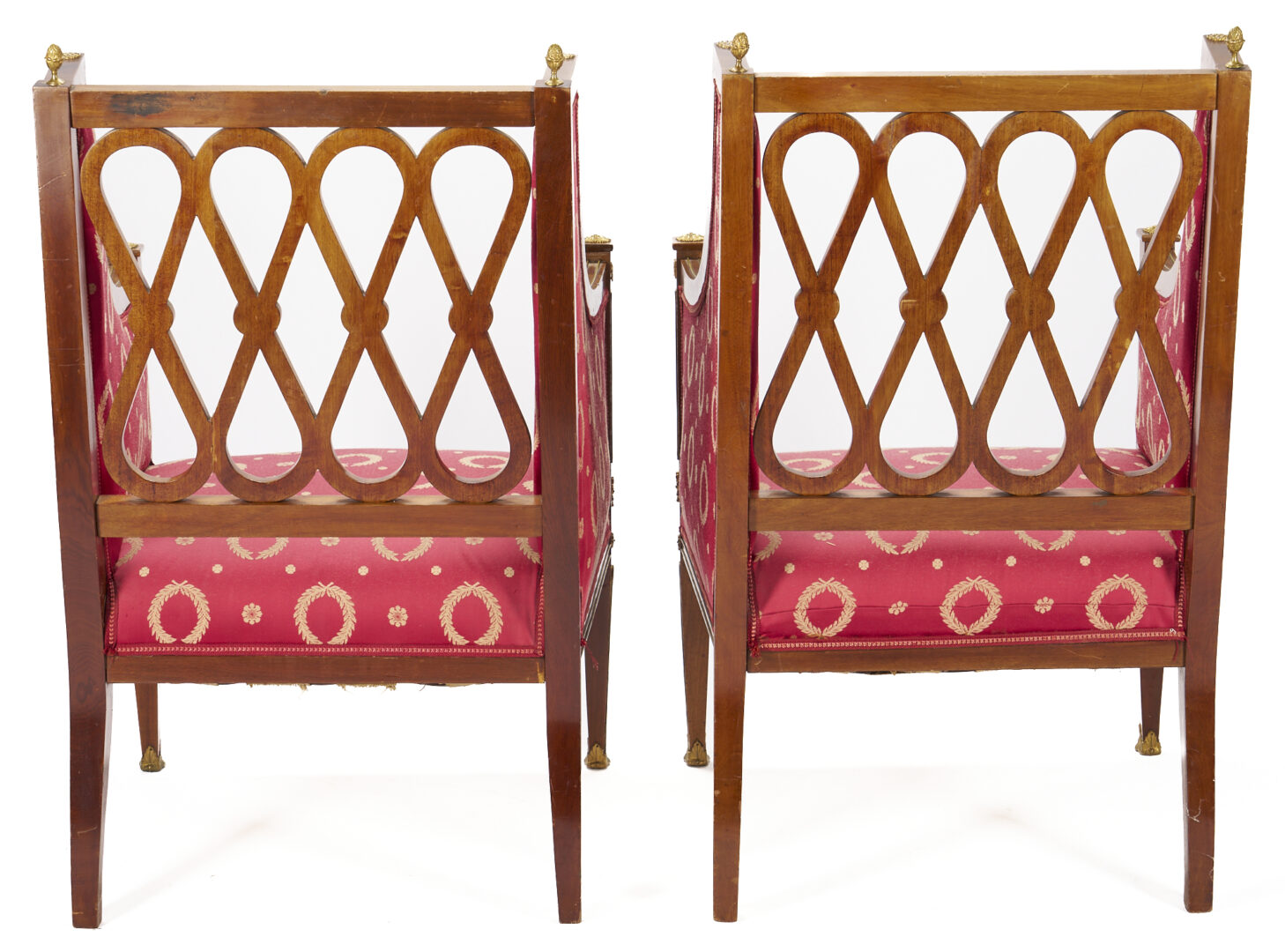 Lot 366: Pair of French Neoclassical Style Baltic BergÃÂ©re Chairs