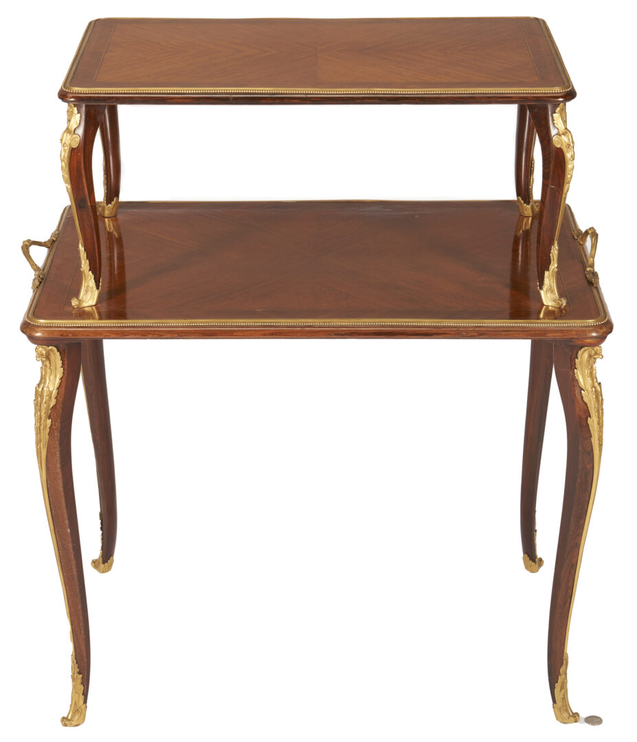 Lot 367: French Louis XV Style Two-Tiered Pastry Table