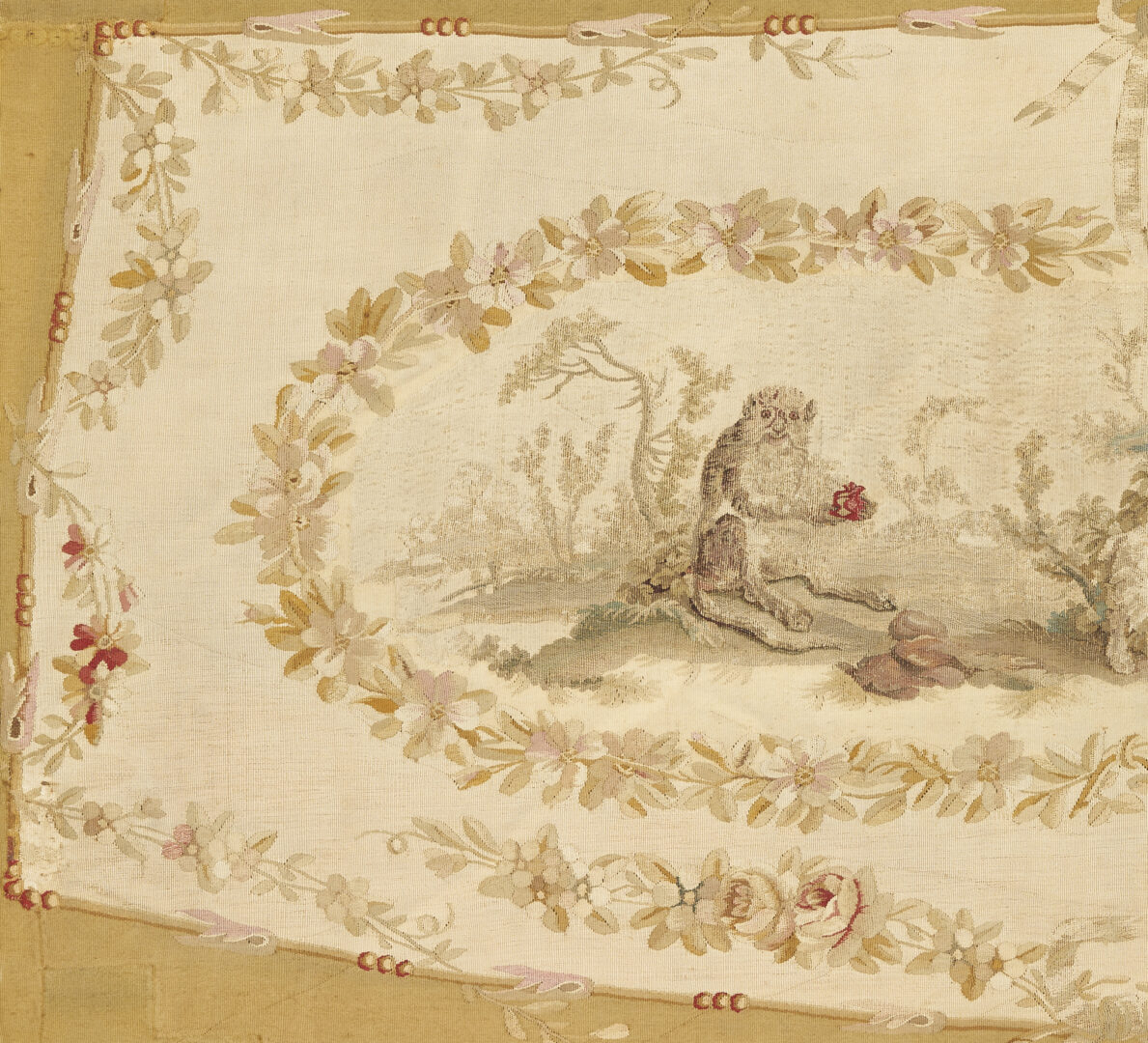 Lot 374: Framed Aubusson 18th c. Tapestry after J.B. Huet, Animals Parliament