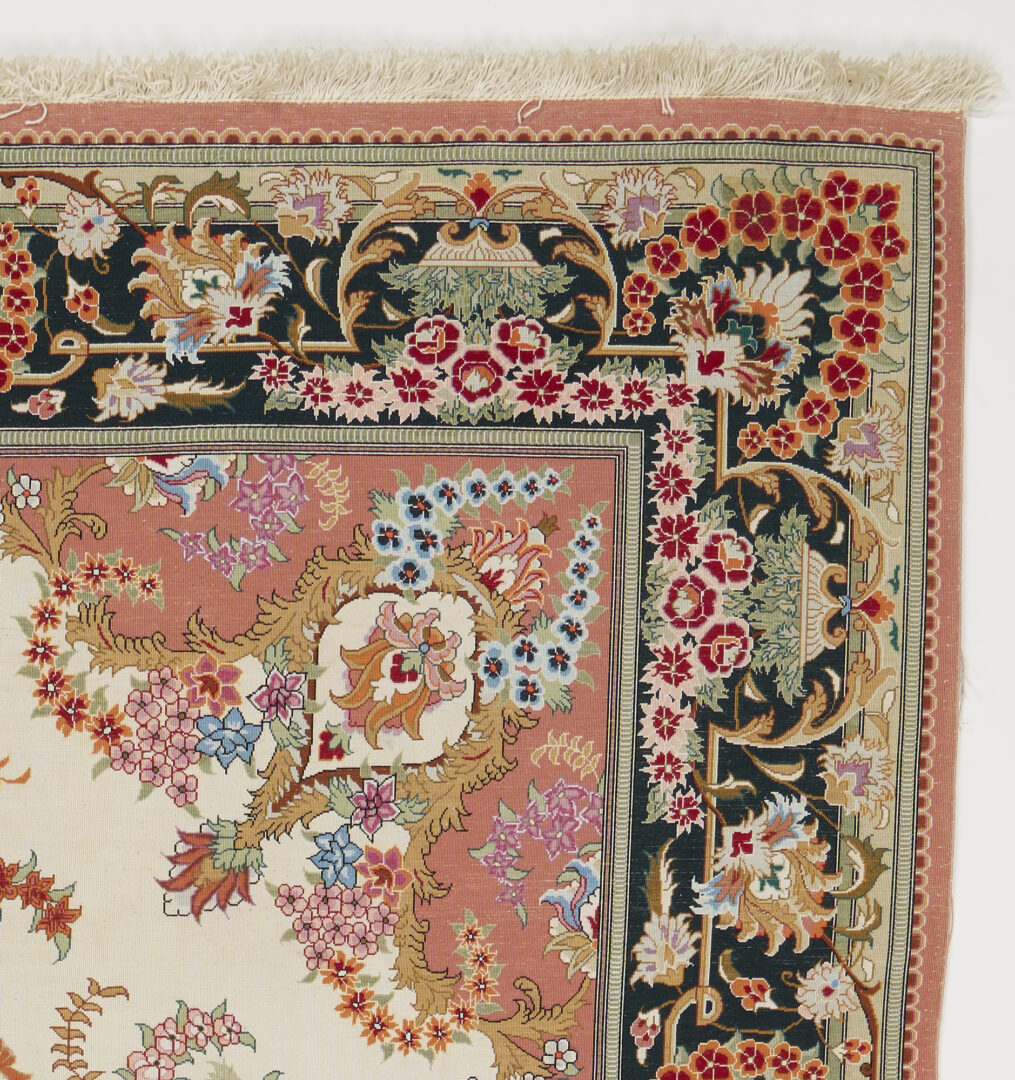 Lot 381: Finely Woven Iranian 'Qom' Silk Rug; Approx. 6' x 4'