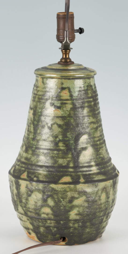 Lot 393: Fulper Art Pottery Table Lamp, Tall Baluster Form