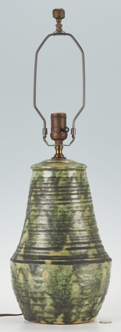 Lot 393: Fulper Art Pottery Table Lamp, Tall Baluster Form