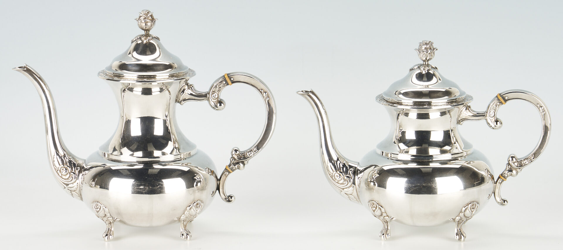 Lot 39: Eugen Ferner 5 pc Sterling Tea Set with Silverplated Tray