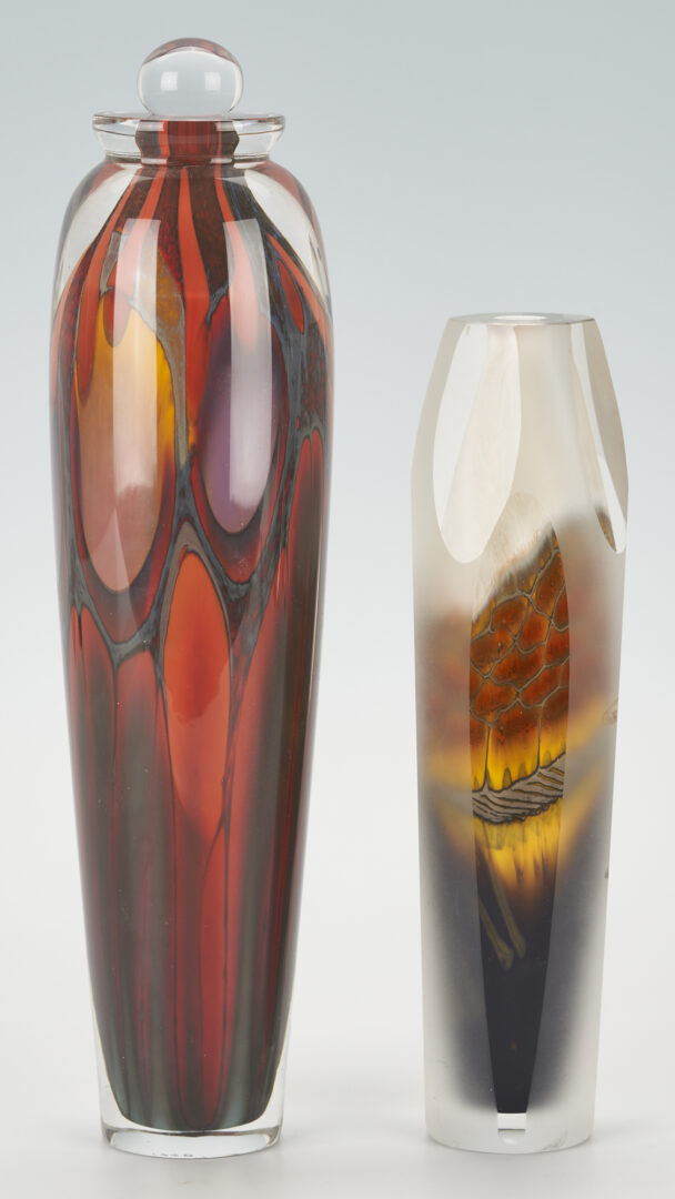 Lot 400: 4 Steven Main Art Glass Vases