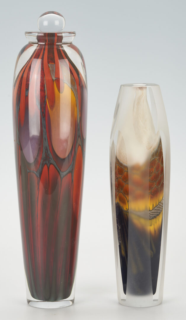 Lot 400: 4 Steven Main Art Glass Vases