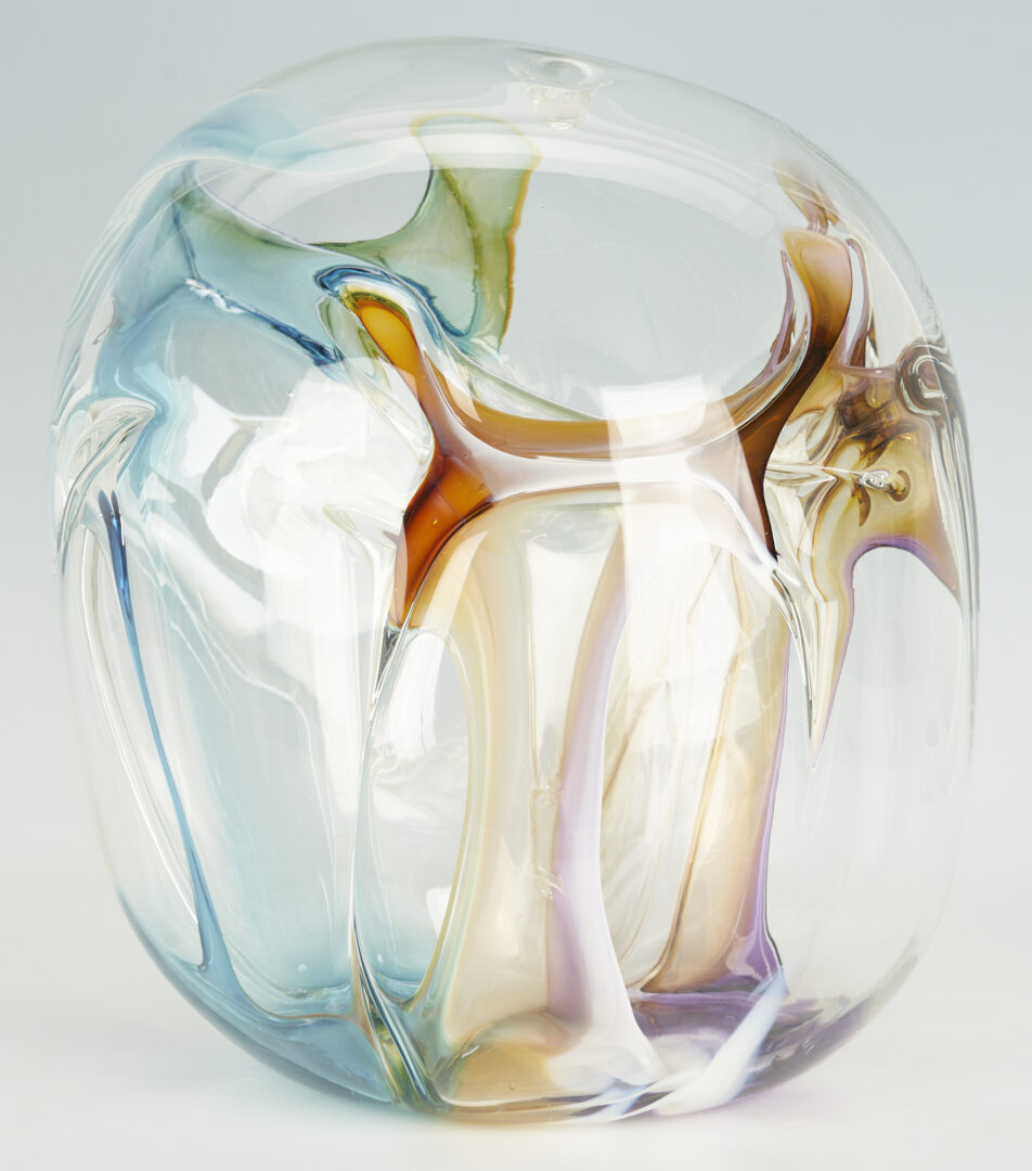 Lot 401: Peter Bramhall Globular Art Glass Sculpture