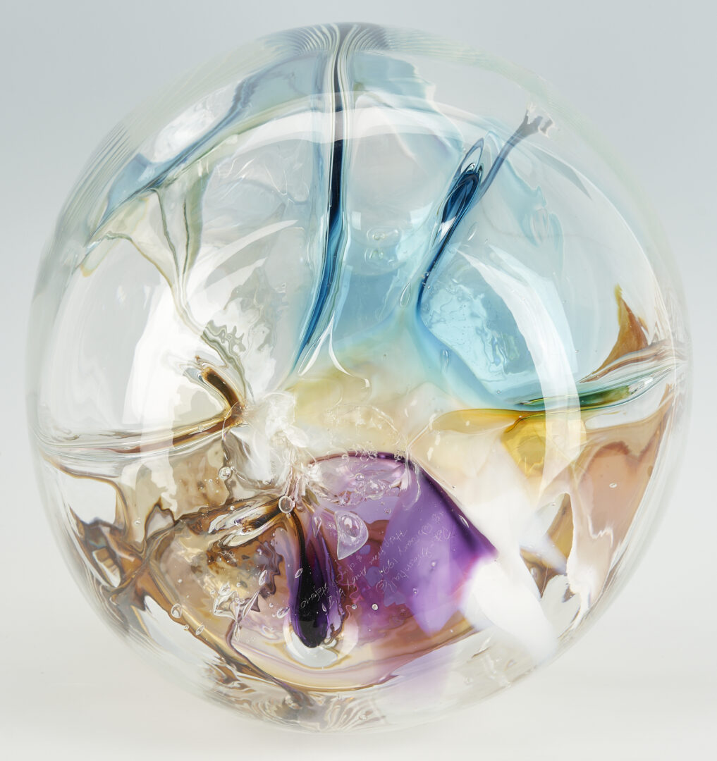 Lot 401: Peter Bramhall Globular Art Glass Sculpture