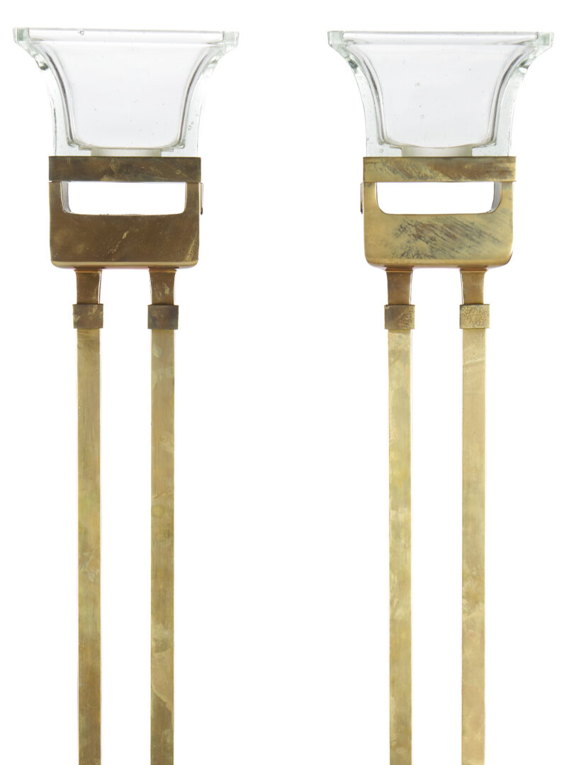 Lot 406: Pair of Contemporary Solid Brass Floor Lamps, Chapman