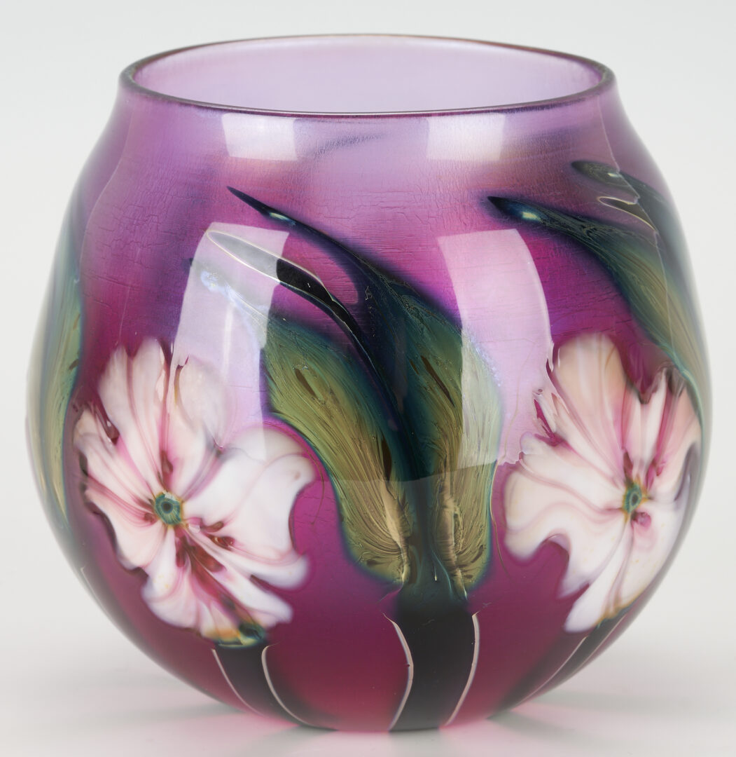 Lot 413: Charles Lotton 5" Multi Flora Vase