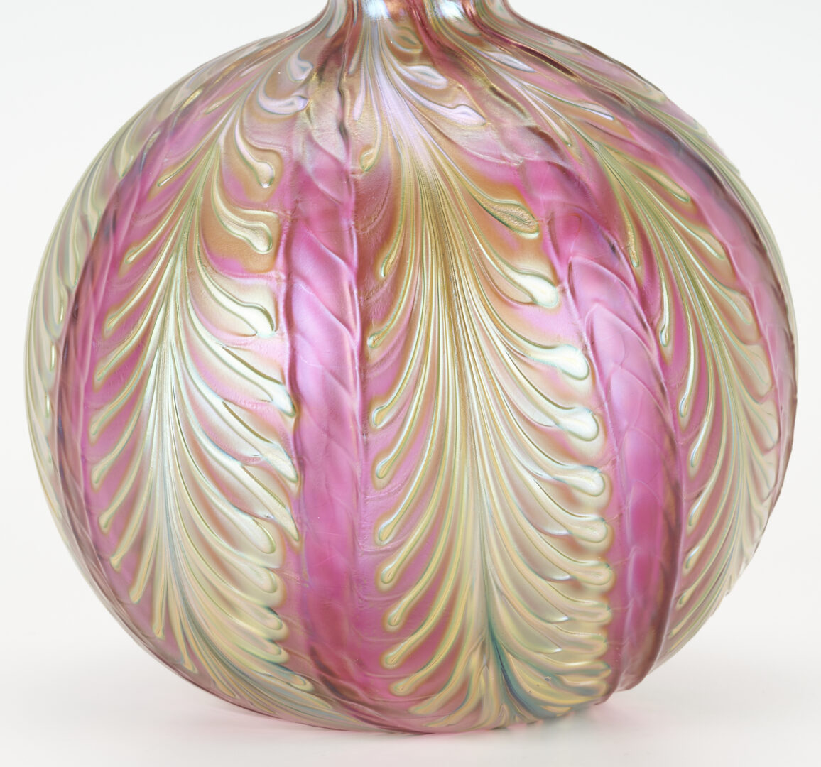 Lot 414: Charles Lotton Glass Pulled Feather Vase