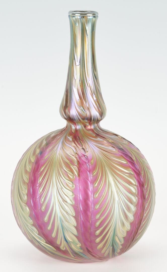 Lot 414: Charles Lotton Glass Pulled Feather Vase