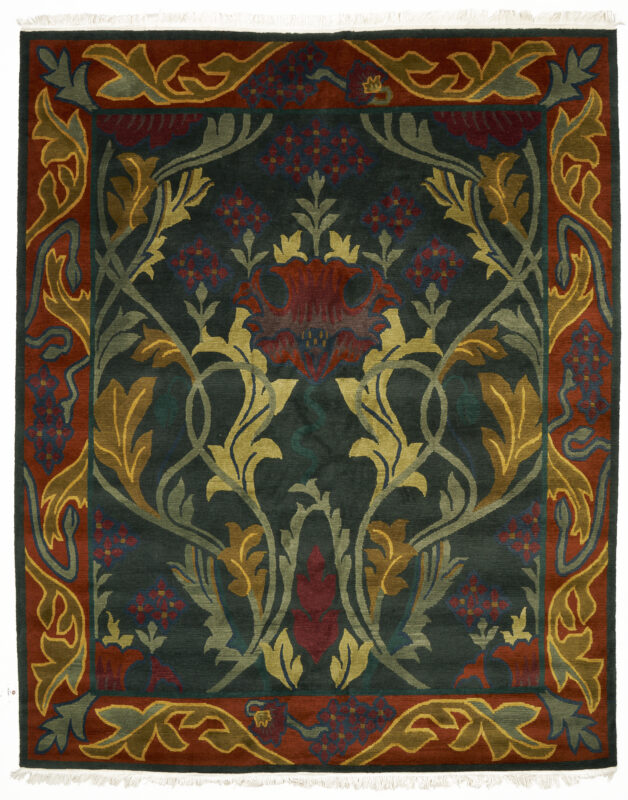 Lot 429: William Morris style "English Garden" rug by Stickley; Approx. 10' x 8'