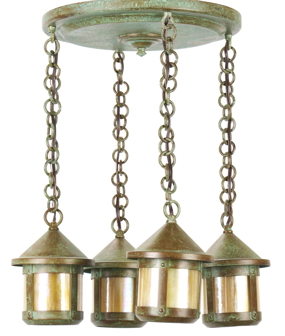 Lot 430: 2 Arroyo Craftsman Brass Hanging Light Fixtures