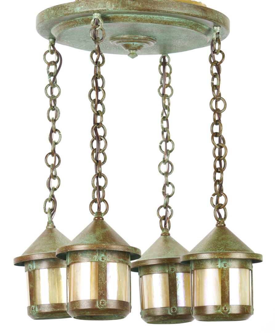 Lot 430: 2 Arroyo Craftsman Brass Hanging Light Fixtures