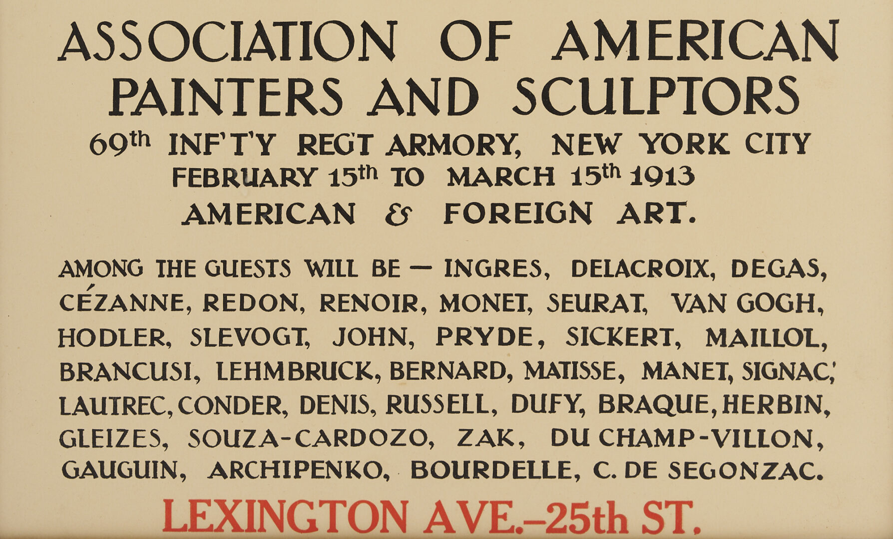 Lot 434: Armory Show 1913 Exhibition Poster