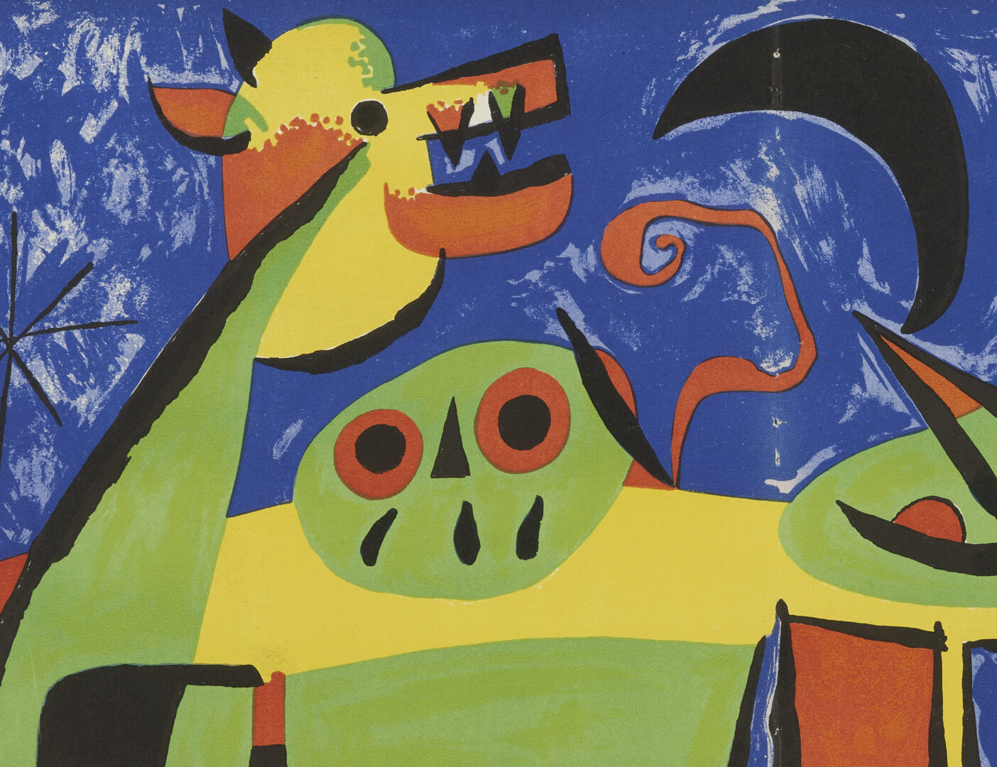 Lot 444: Joan Miro Lithograph, The Dog Barking at Moon, 1952, for Verve