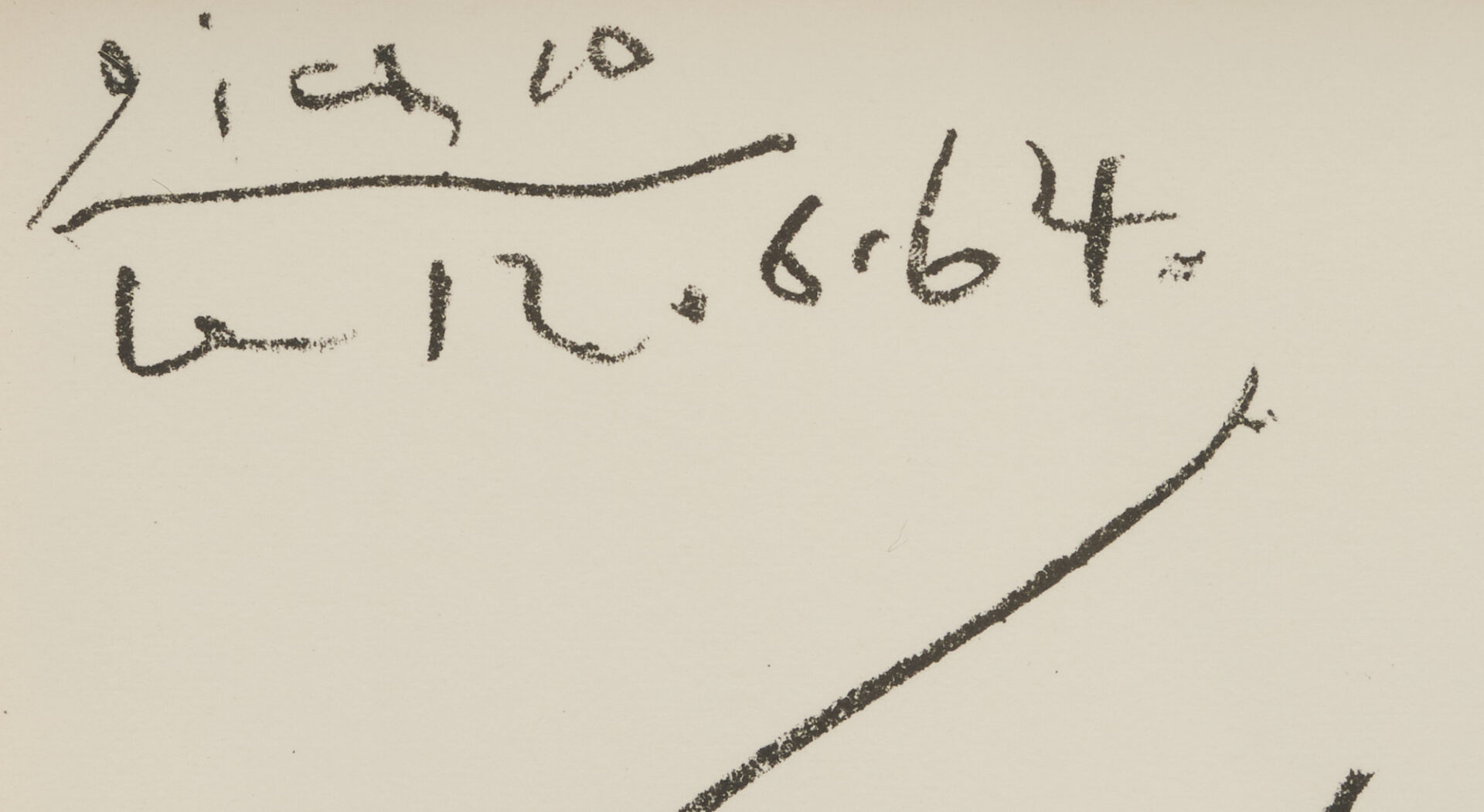 Lot 448: Picasso Lithograph, Le Fumeur, Hommage a Henry Daniel Kahnweiler, 1964