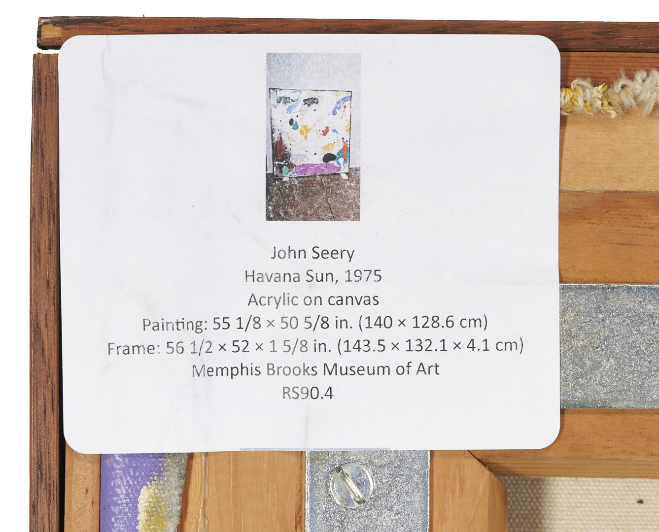Lot 451: John Seery Large Abstract Acrylic on Canvas, Havana Sun
