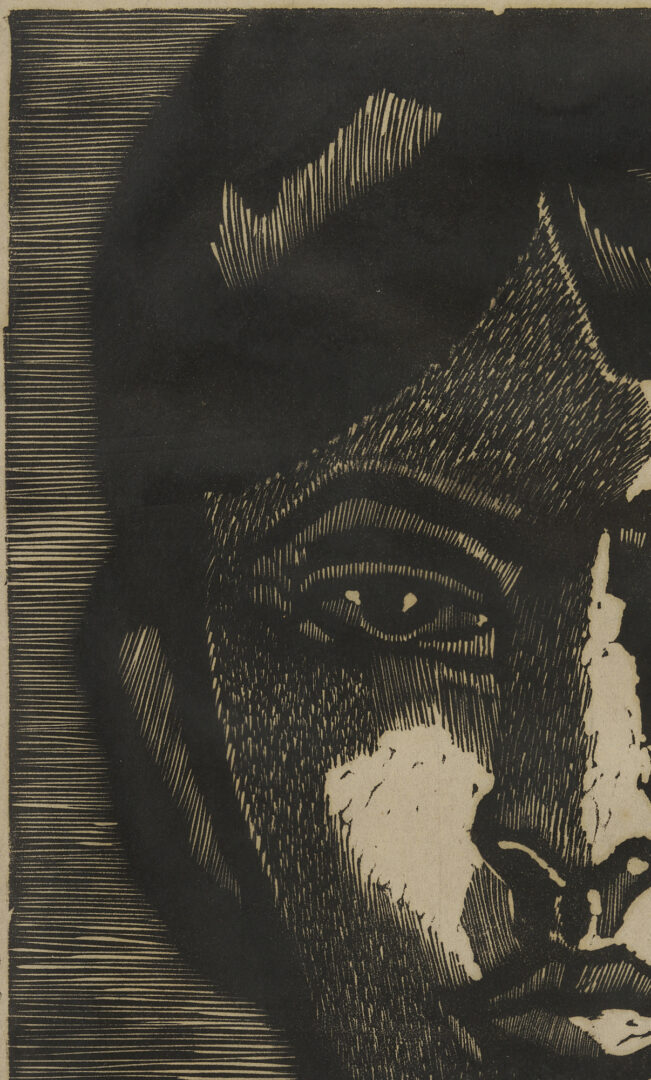 Lot 464: Francisco Rodon woodcut, Portrait of a Woman