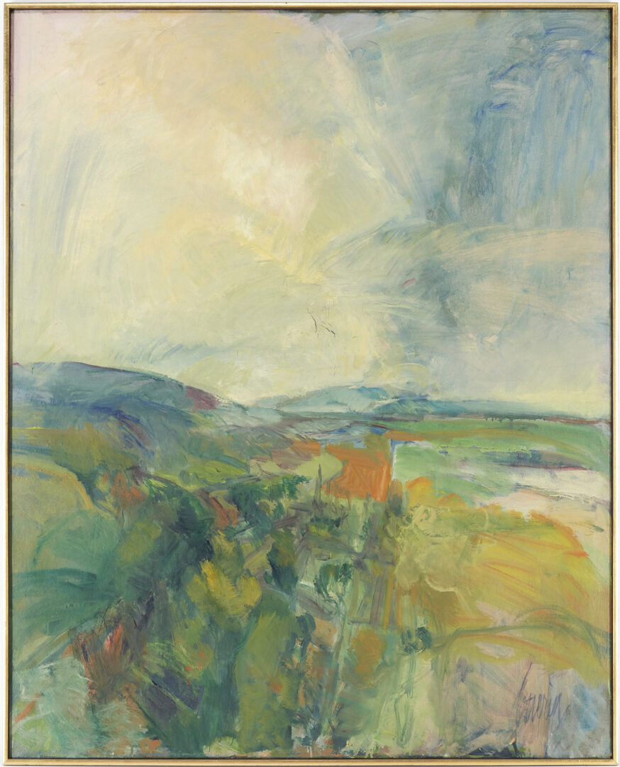 Lot 468: John Guerin Abstract Oil on Canvas, Valley of Mexico