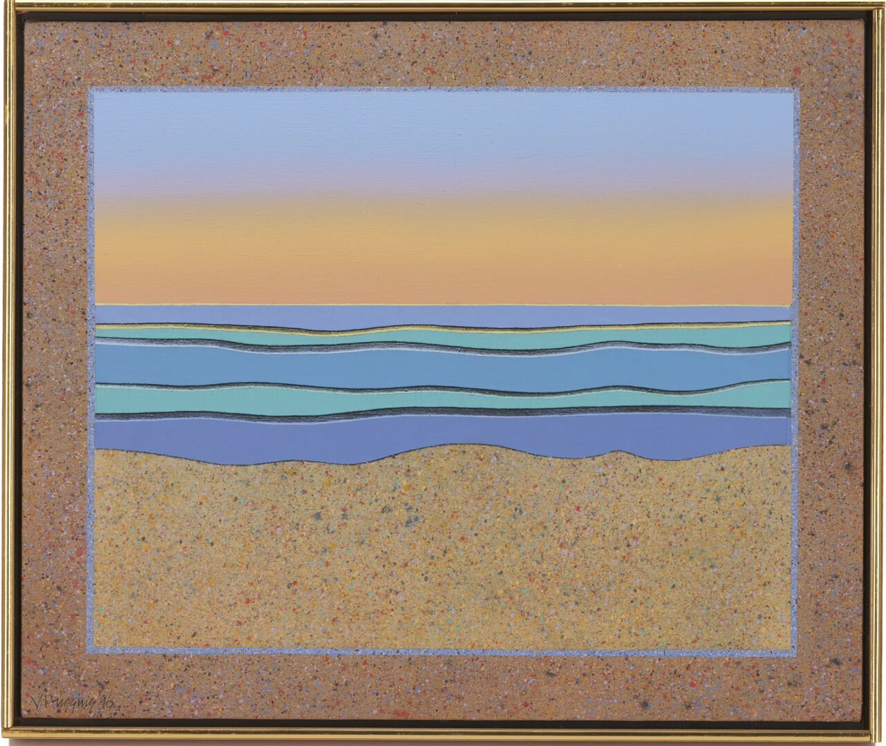 Lot 474: Victor Huggins Acrylic on Canvas Seascape Painting, Currituck