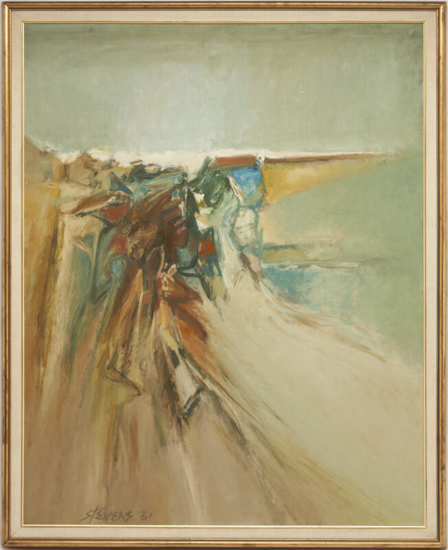 Lot 476: Walter Hollis Stevens Abstract Oil on Canvas, Pebble Head