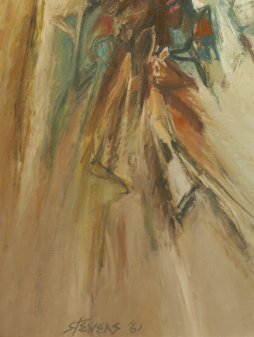 Lot 476: Walter Hollis Stevens Abstract Oil on Canvas, Pebble Head