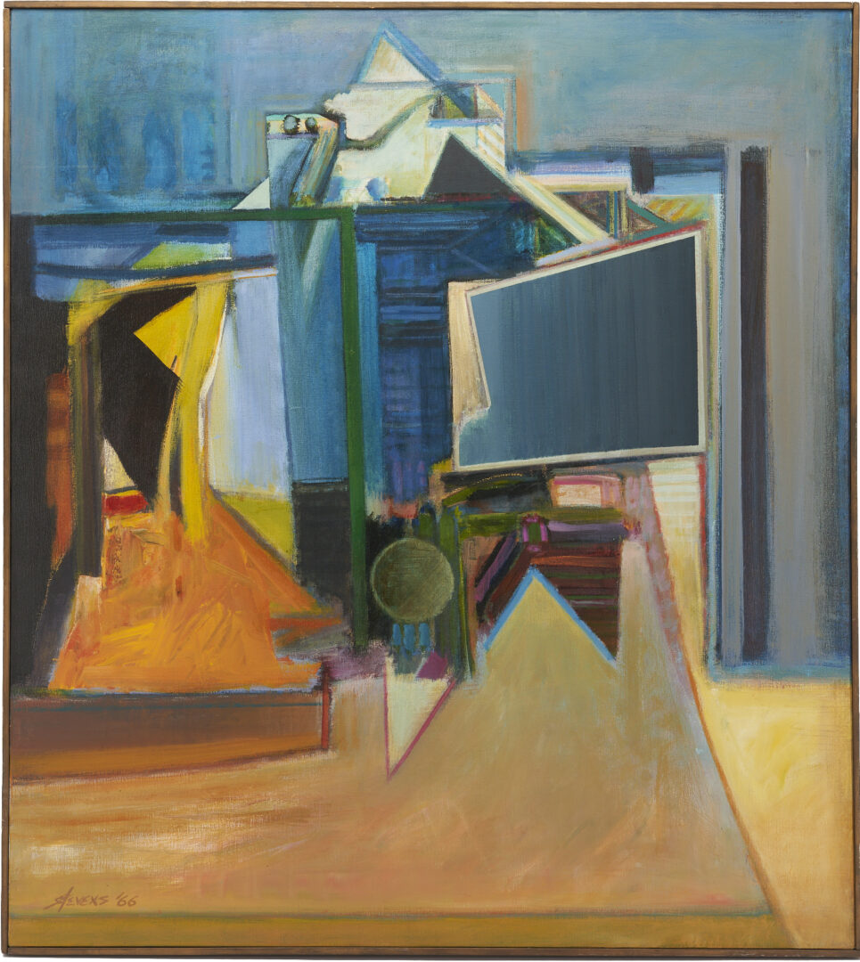 Lot 477: Walter Hollis Stevens Abstract Acrylic Painting, Open Windows
