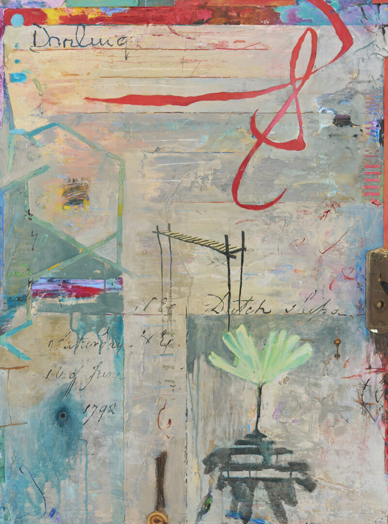 Lot 478: Andrew Saftel Abstract Collage, "Dear Friend"