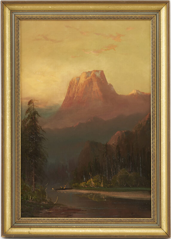 Lot 487: Frederick Schafer O/C, Castle Rock w/ Columbia River, Oregon Landscape