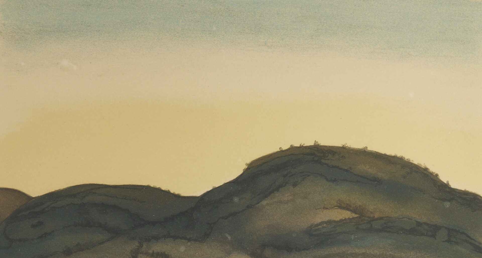 Lot 491: 2 Small Western Landscapes, incl. Peter Hurd Lithograph