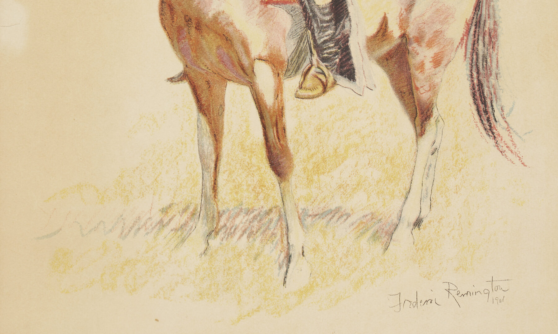 Lot 493: 2 Lithographs from Frederic Remington "A Bunch of Buckskins", 1901