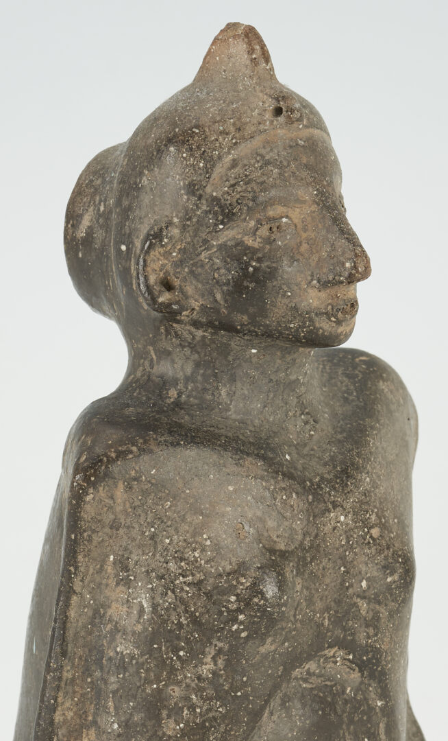 Lot 496: Mississippian Culture Seated Clay Female Figure or Effigy