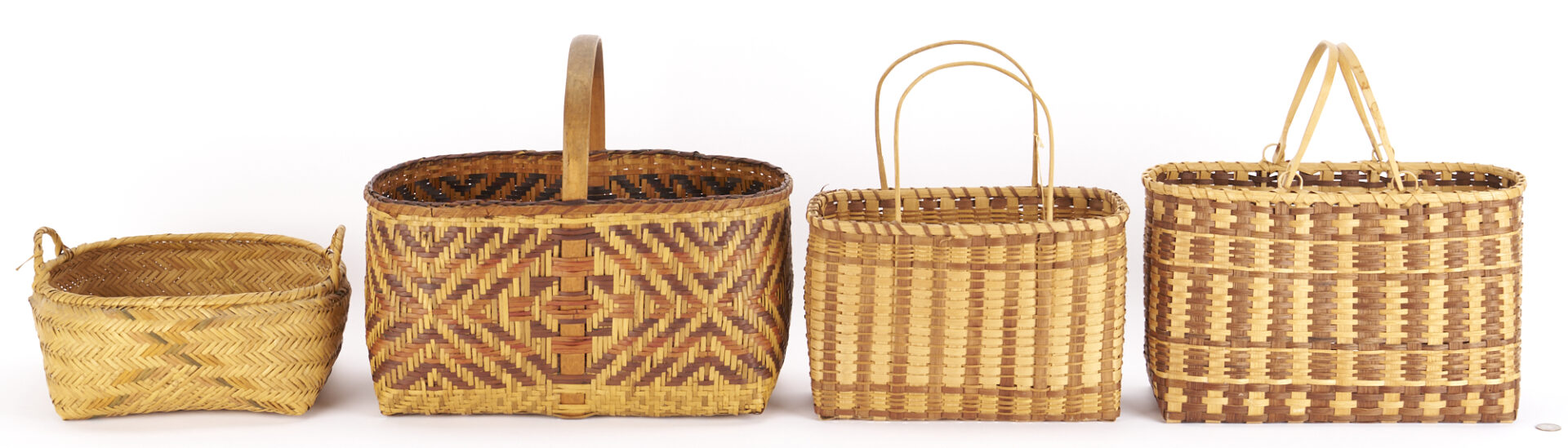 Lot 499: 4 Native American Baskets, Cherokee & Choctaw
