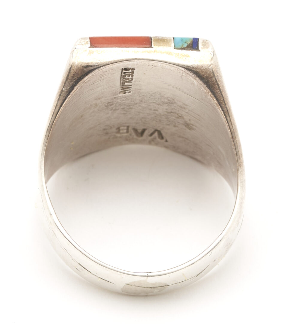 Lot 505: Vernon A Begaye Sterling Silver & Gemstone Ring