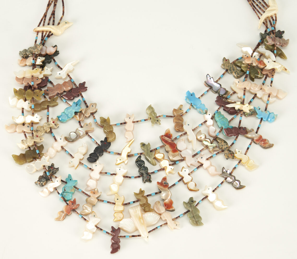 Lot 507: 2 Native American Zuni Fetish Necklaces