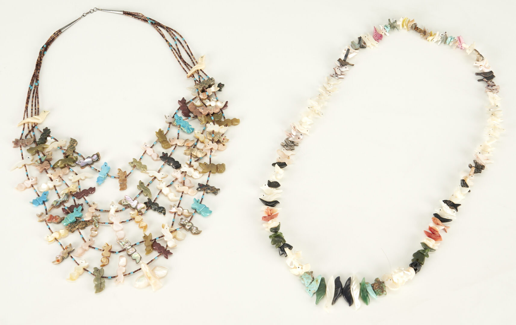 Lot 507: 2 Native American Zuni Fetish Necklaces