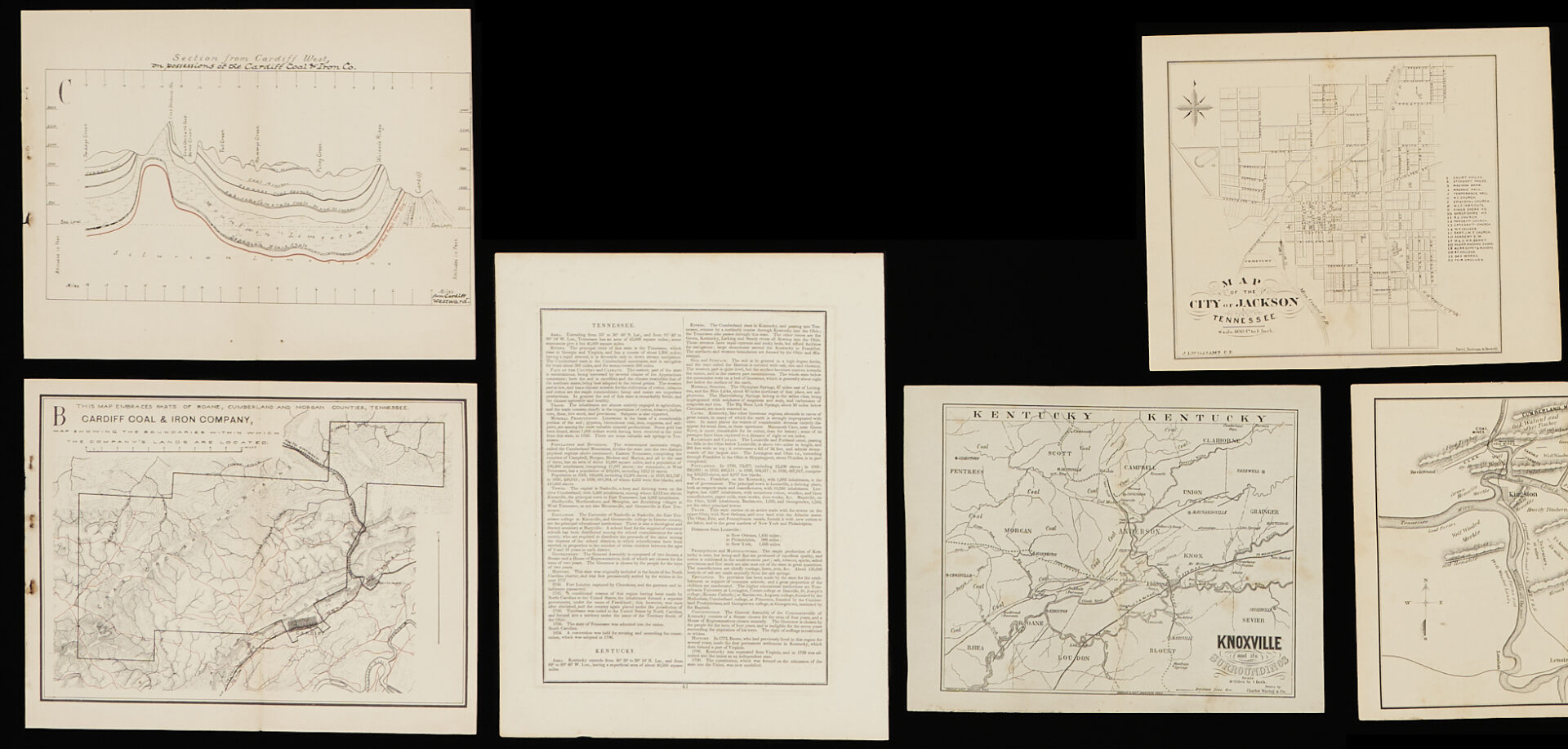 Lot 509: Group of 16 Southern Maps, most Kentucky and Tennessee
