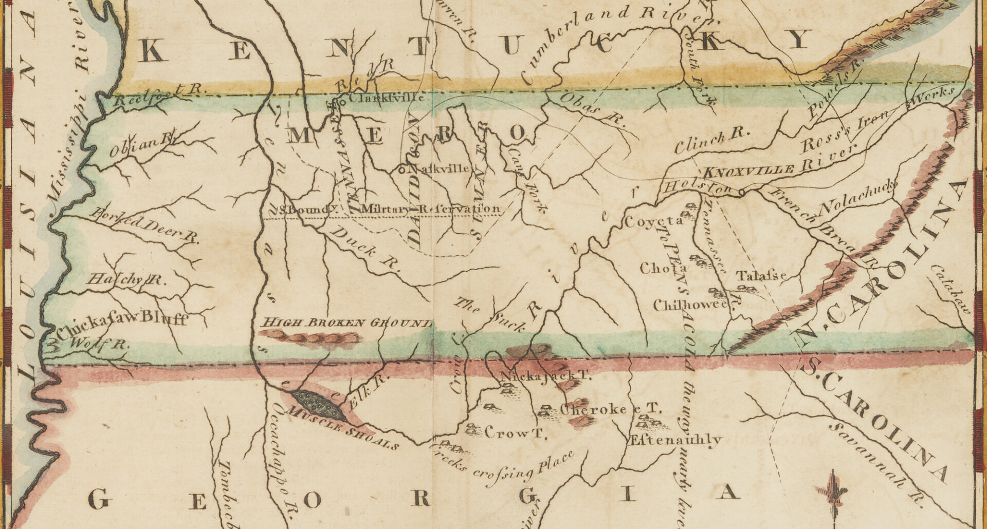 Lot 513: Joseph Scott 1795 Map, Southwest Territory inc. TN Mero District