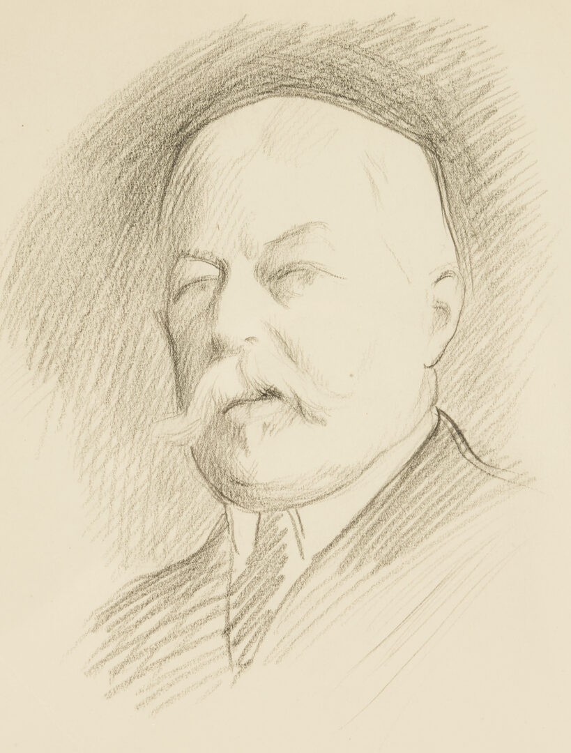 Lot 514: William Paxton Portrait Drawing of Grover Cleveland