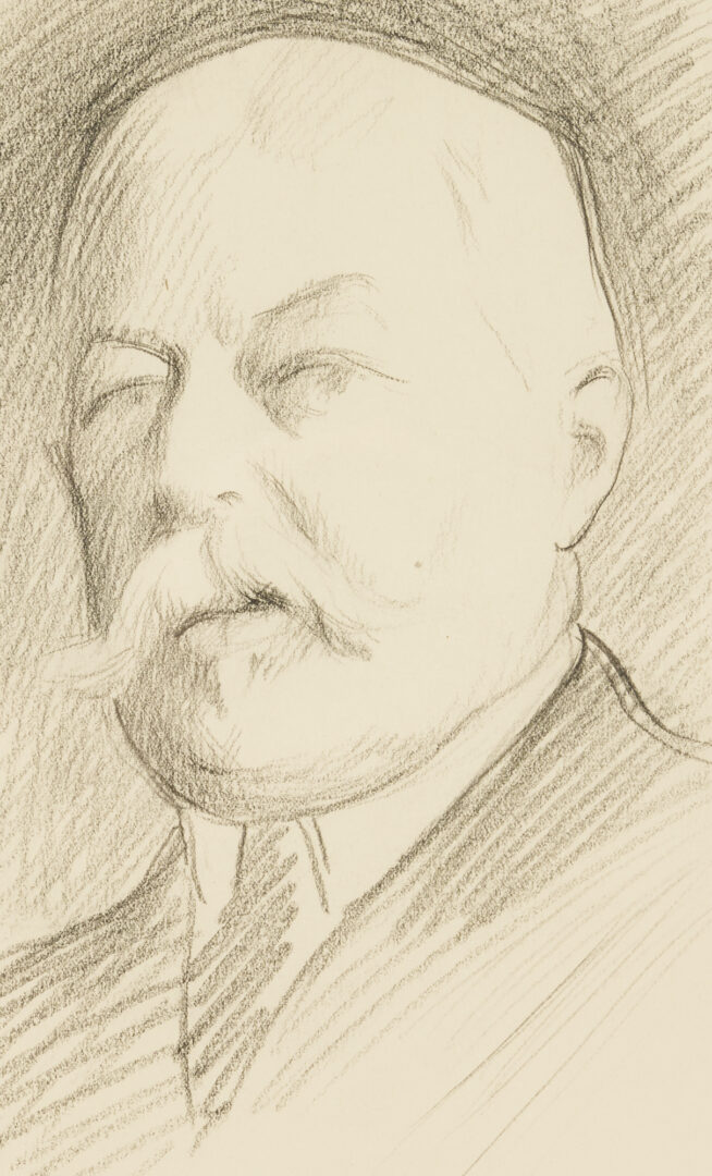 Lot 514: William Paxton Portrait Drawing of Grover Cleveland