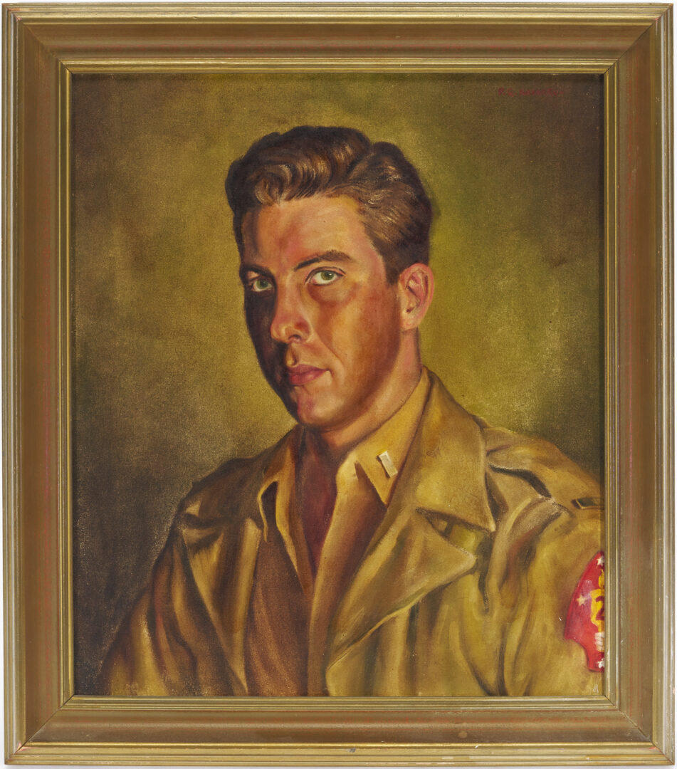 Lot 518: Portrait of WWII Soldier of P. G. Navarro, Attrib. Edward Hurst