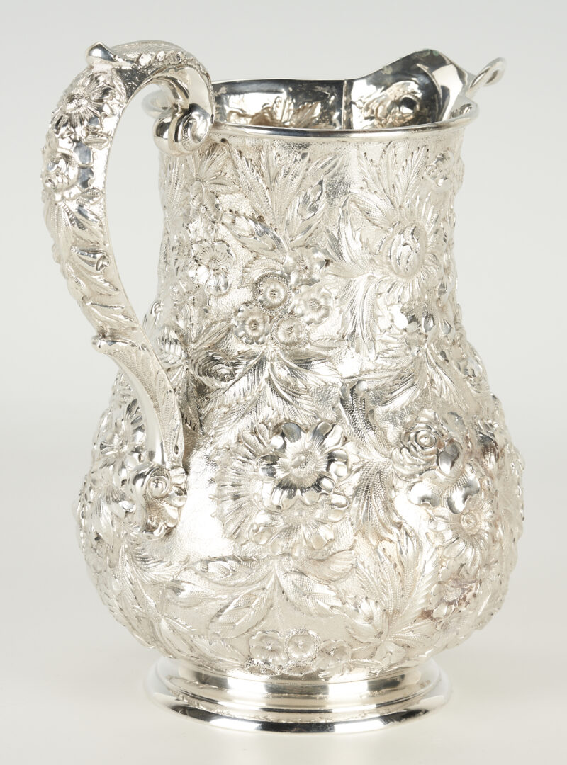 Lot 51: S. Kirk & Son Repousse Sterling Silver Water Pitcher