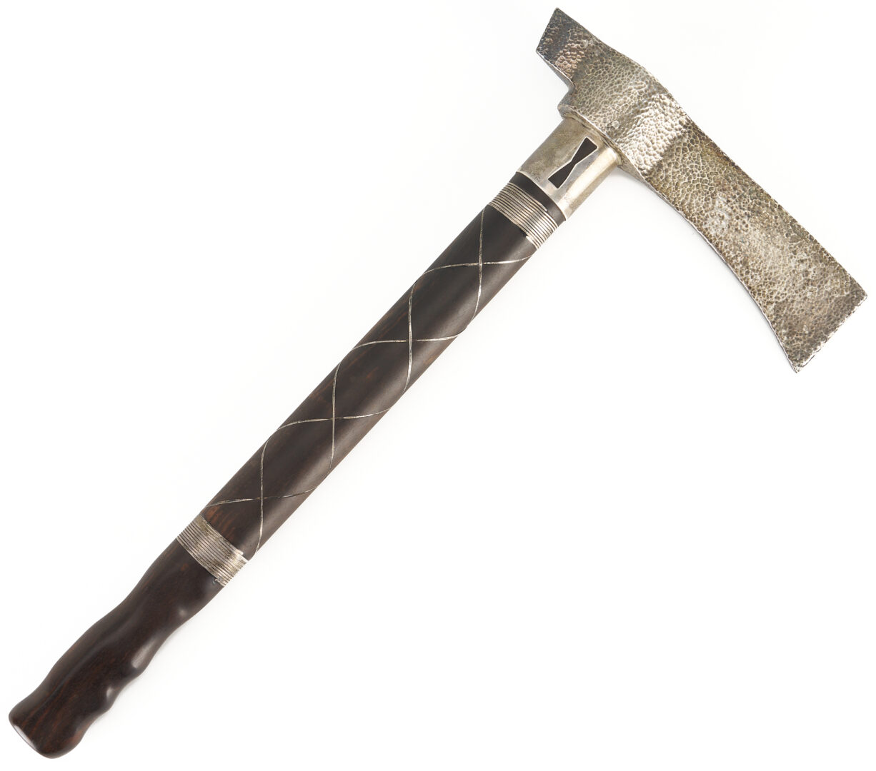 Lot 522: Silver Hatchet with Inlaid Gold Coin